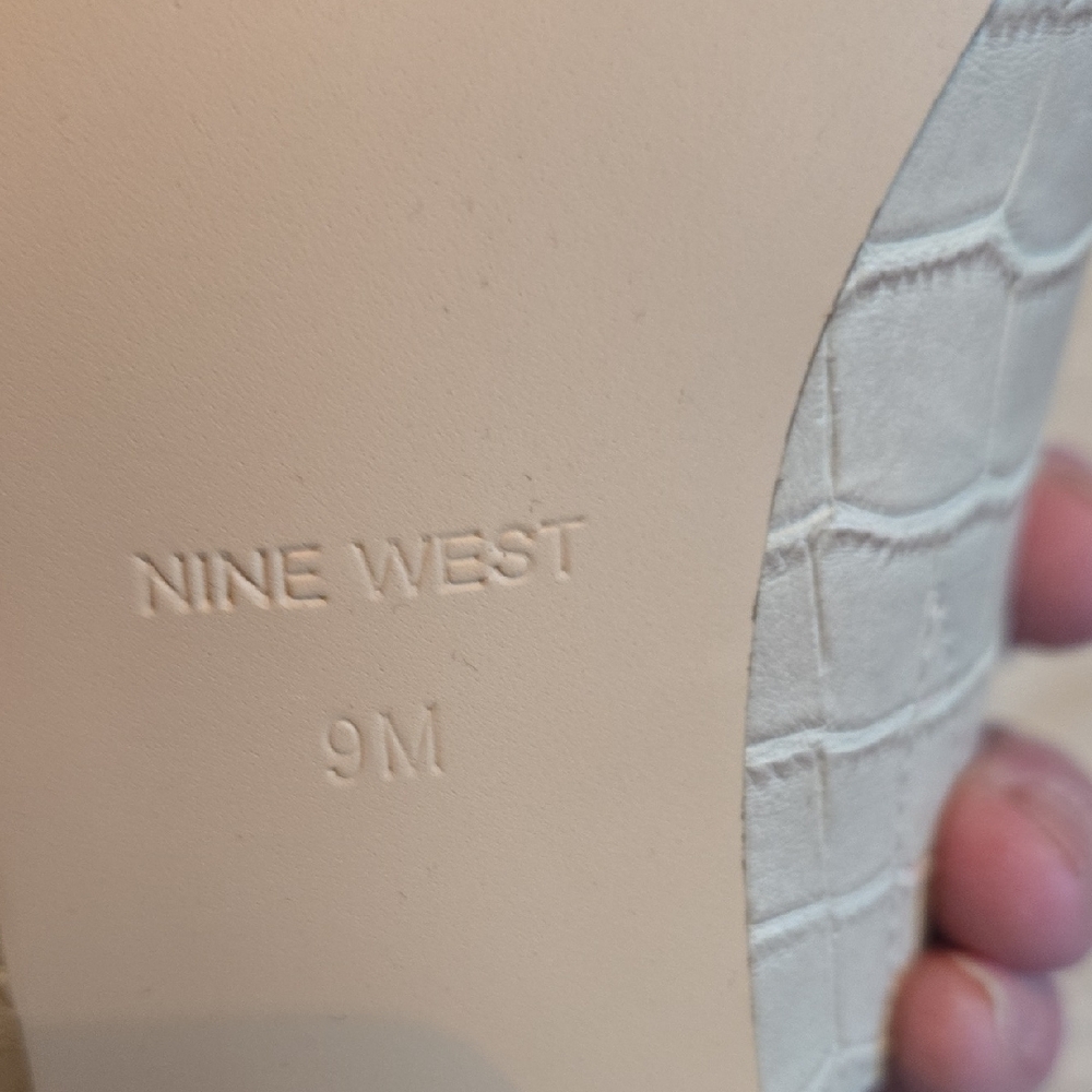 Nine West Beige Croc-Patterned Mules - Picture 8 of 13
